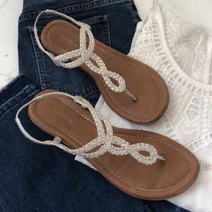 Metallic sandals